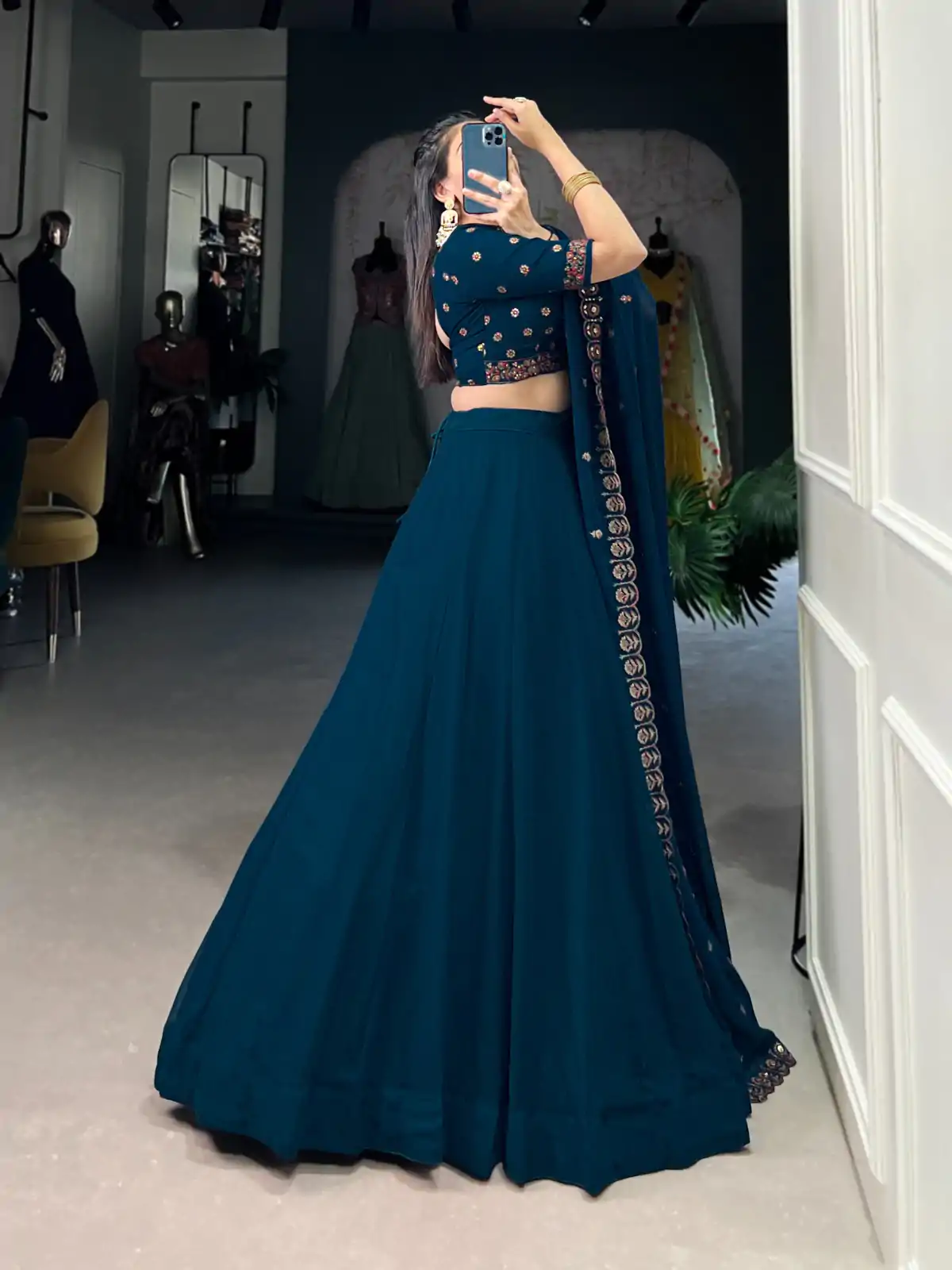 LNB 1416 Firozi Color Georgette Plain Lehenga Choli Wedding, Party, Festive, Events Etc. Delivery 4-6 Working Days Rs 3999 | Lehenga, Bollywood Lehenga, Creative Lehenga, Designer Lehenga, Embroidered Lehenga, Party Wear Lehenga