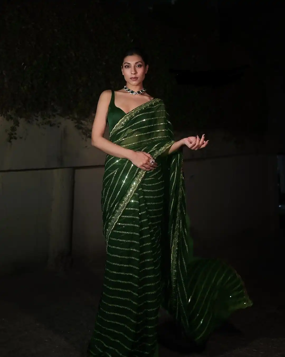 DF 3393 Green Color Georgette 5MM Sequins Embroidery Work Saree Casual, Wedding, Festive, Events . Expected Delivery  4-6 Working Days @1799/- only                                                 | Sarees, Bollywood Sarees, Creative Sarees, Designer Sarees, Embroidered Sarees, Ethnic Saree, Modern Digital sarees, Party Wear Sarees
