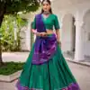 Green Tasar Silk Bandhej Print Lehenga Choli