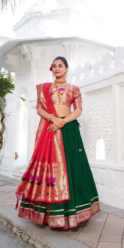 LNB 2016 Green Wine Color Vichitra Silk Plain with Paithni lace border Lehenga Choli Wedding, Party, Festive, Events Etc. Delivery 4-6 Working Days Rs 2999 | Lehenga, Bollywood Lehenga, Creative Lehenga, Designer Lehenga, Embroidered Lehenga, Party Wear Lehenga