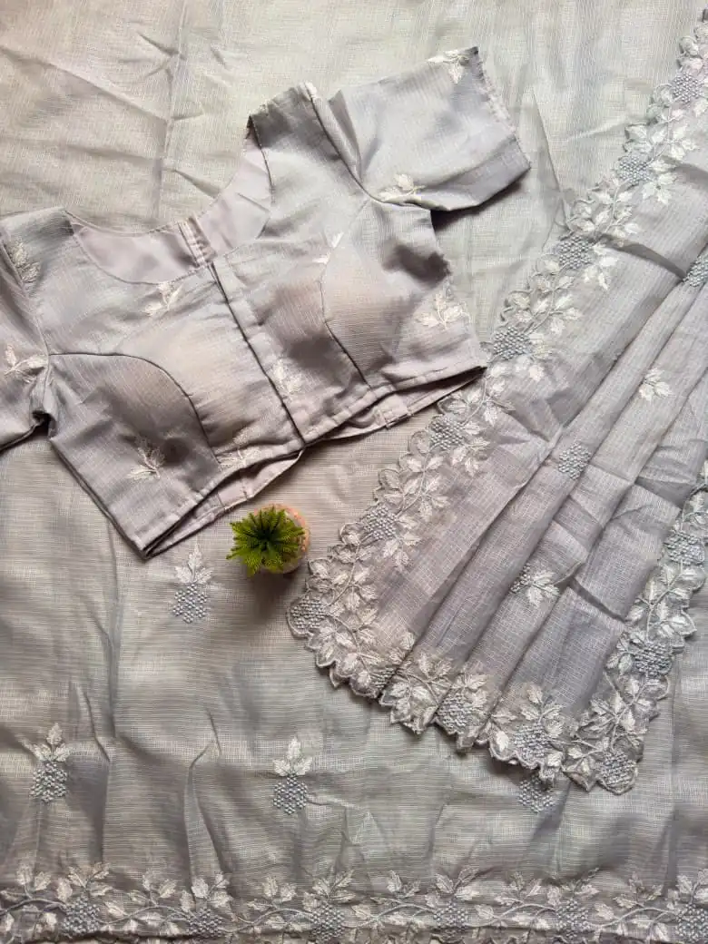 DF KOTA Grey Color Kota Doriya With Multi Thread Work Slapp Border Saree Casual, Wedding, Festive, Events . Expected Delivery  4-6 Working Days @1999/- only                                                 | Sarees, Bollywood Sarees, Creative Sarees, Designer Sarees, Embroidered Sarees, Ethnic Saree, Modern Digital sarees, Party Wear Sarees