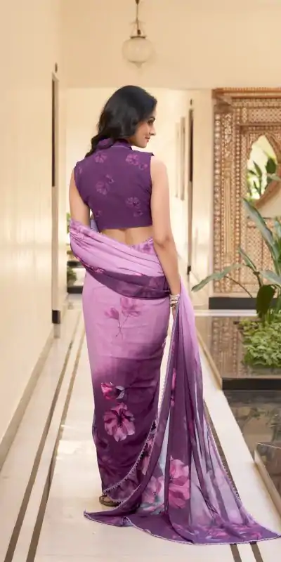 YNF 7038 Lavender Color Weightless Marbal Floral Printed Lace Saree Casual, Wedding, Festive, Events . Expected Delivery  4-6 Working Days @1549/- only                                                                                | Sarees, Bollywood Sarees, Creative Sarees, Designer Sarees, Embroidered Sarees, Ethnic Saree, Modern Digital sarees, Party Wear Sarees