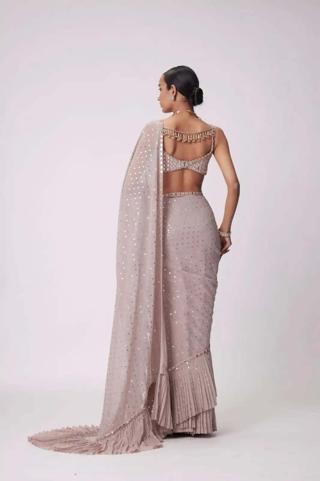 DF 3455 Light Peach Color Faux Georgette Embroidery Sequins Work Saree Casual, Wedding, Festive, Events . Expected Delivery  4-6 Working Days @1999/- only                                                                                | Sarees, Bollywood Sarees, Creative Sarees, Designer Sarees, Embroidered Sarees, Ethnic Saree, Modern Digital sarees, Party Wear Sarees