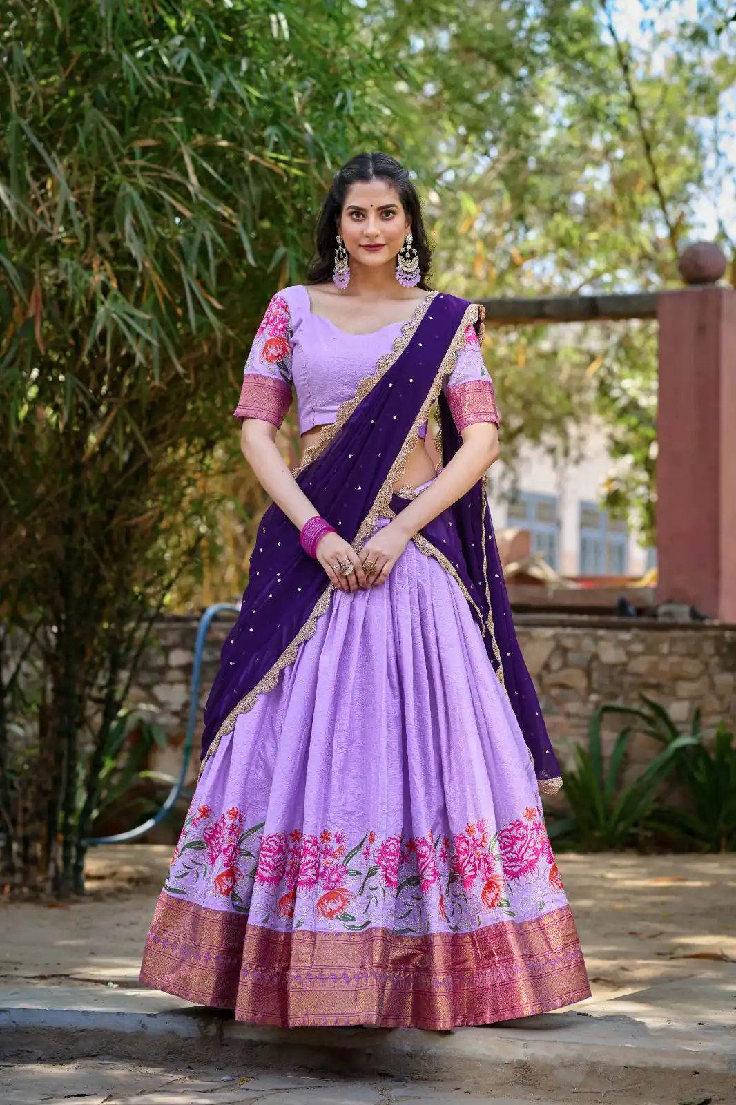 LNB1518 Light Purple Color Cotton Silk Thread Embroidery Work Lehenga Choli Wedding, Party, Festive, Events Etc. Delivery 4-6 Working Days Rs 2999 | Lehenga, Bollywood Lehenga, Creative Lehenga, Designer Lehenga, Embroidered Lehenga, Party Wear Lehenga