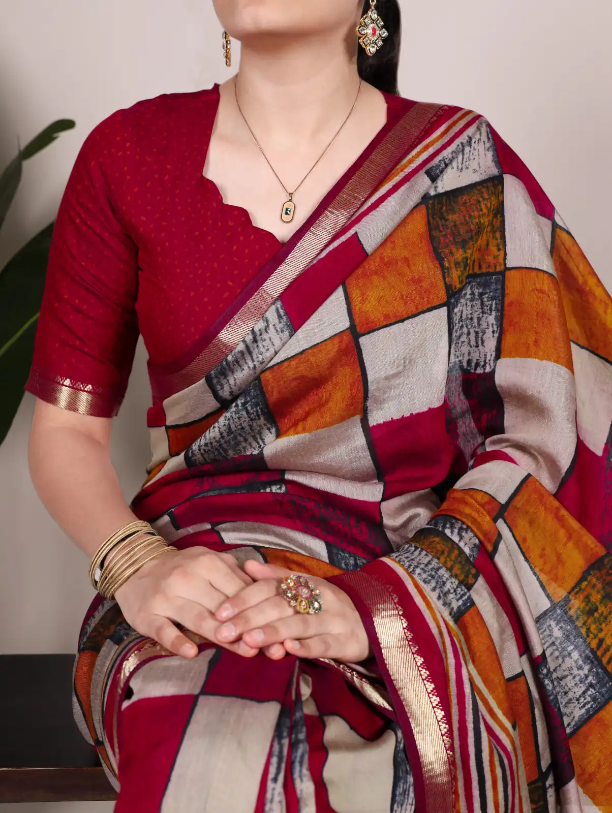 YNF 7045 Maroon Color Polyester Viscose Chanderi Printed Border Saree Casual, Wedding, Festive, Events . Expected Delivery  4-6 Working Days @1499/- only                                | Sarees, Bollywood Sarees, Creative Sarees, Designer Sarees, Embroidered Sarees, Ethnic Saree, Modern Digital sarees, Party Wear Sarees