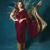 DF 3458 Maroon Color Georgette Heavy quality Cut work Lace Border Saree Casual, Wedding, Festive, Events . Expected Delivery  4-6 Working Days @1799/- only                                                 | Sarees, Bollywood Sarees, Creative Sarees, Designer Sarees, Embroidered Sarees, Ethnic Saree, Modern Digital sarees, Party Wear Sarees