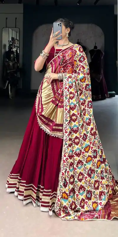 LNB 1657 Maroon Color Silk Georgette Original Mirror Lace Touch Up Lehenga Choli Wedding, Party, Festive, Events Etc. Delivery 4-6 Working Days Rs 4299 | Lehenga, Bollywood Lehenga, Creative Lehenga, Designer Lehenga, Embroidered Lehenga, Party Wear Lehenga