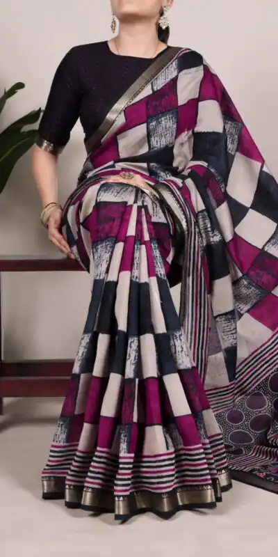 YNF 7045 Navy Blue Color Polyester Viscose Chanderi Printed Border Saree Casual, Wedding, Festive, Events . Expected Delivery  4-6 Working Days @1499/- only                                | Sarees, Bollywood Sarees, Creative Sarees, Designer Sarees, Embroidered Sarees, Ethnic Saree, Modern Digital sarees, Party Wear Sarees