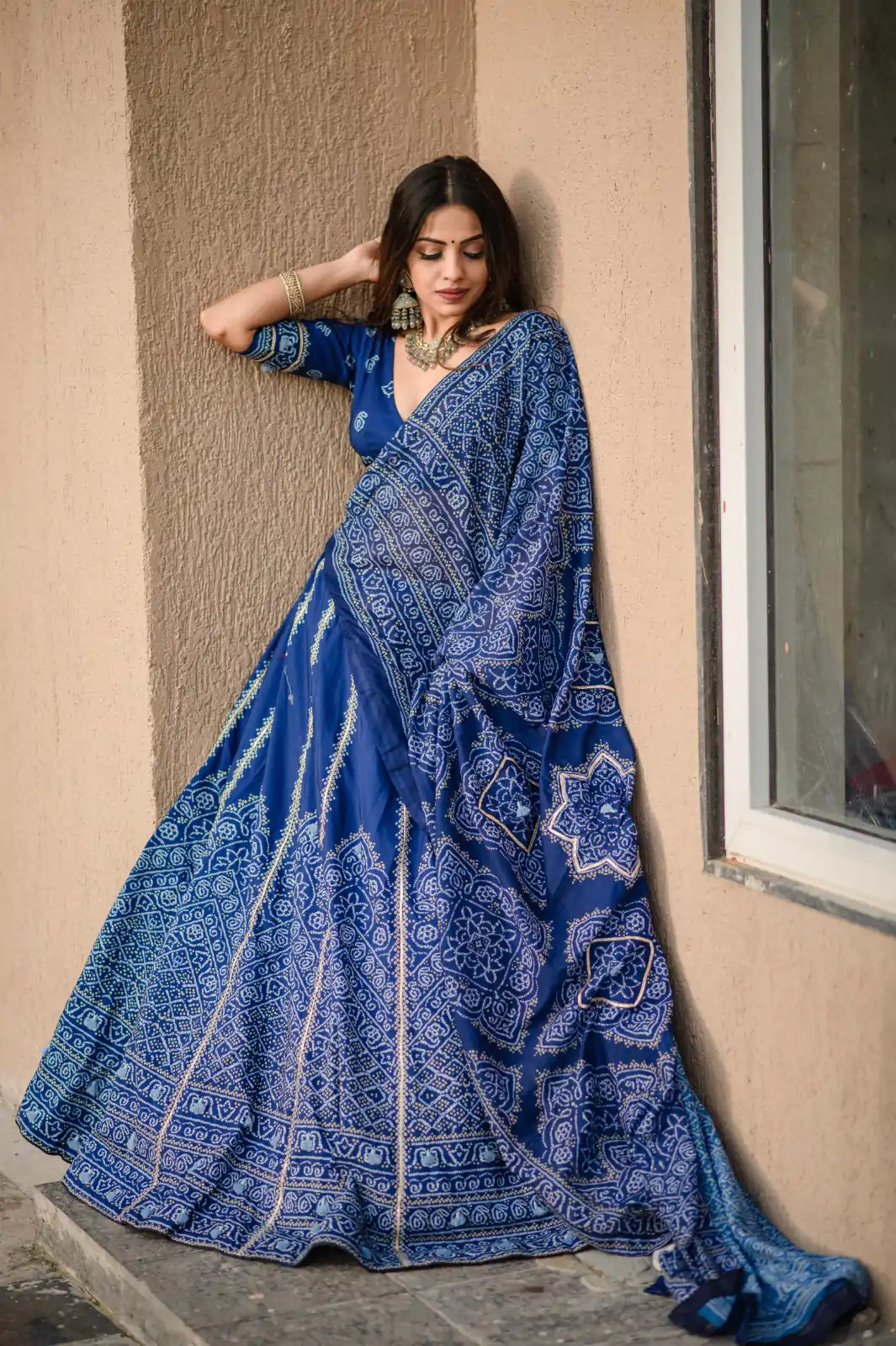LNB 1251 Navy Blue Color Vaishali silk Printed With Gota Patti Work Lehenga Choli Wedding, Party, Festive, Events Etc. Delivery 4-6 Working Days Rs 3399 | Lehenga, Bollywood Lehenga, Creative Lehenga, Designer Lehenga, Embroidered Lehenga, Party Wear Lehenga