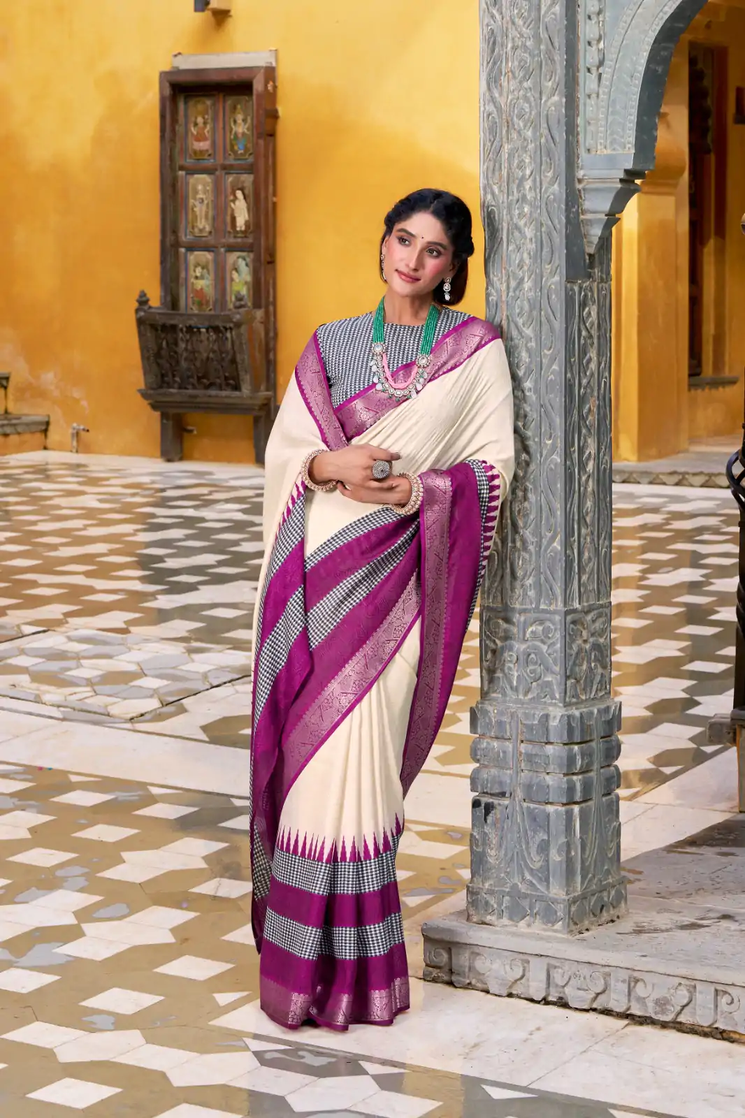 YNF 7049 Off White Color Poly Cotton Printed With Zari Weaving Work Saree Casual, Wedding, Festive, Events . Expected Delivery  4-6 Working Days @1699/- only                                                                                | Sarees, Bollywood Sarees, Creative Sarees, Designer Sarees, Embroidered Sarees, Ethnic Saree, Modern Digital sarees, Party Wear Sarees