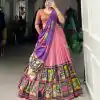 LNB 1235 Peach Color Tasar Silk Kalamkari With Foil Work Lehenga Choli Wedding, Party, Festive, Events Etc. Delivery 4-6 Working Days Rs 2499 | Lehenga, Bollywood Lehenga, Creative Lehenga, Designer Lehenga, Embroidered Lehenga, Party Wear Lehenga