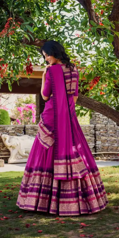 LNB 1902 Pink Color Chanderi Plain With Zari Weaving Work Lehenga Choli Wedding, Party, Festive, Events Etc. Delivery 4-6 Working Days Rs 2099 | Lehenga, Bollywood Lehenga, Creative Lehenga, Designer Lehenga, Embroidered Lehenga, Party Wear Lehenga