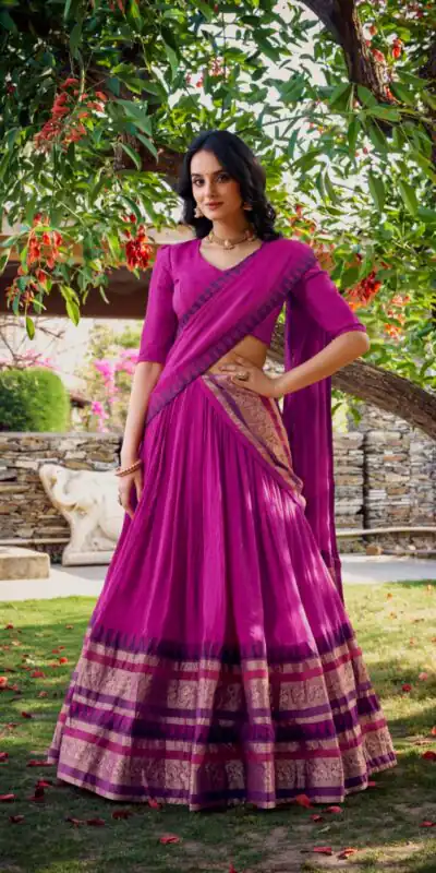 LNB 1902 Pink Color Chanderi Plain With Zari Weaving Work Lehenga Choli Wedding, Party, Festive, Events Etc. Delivery 4-6 Working Days Rs 2099 | Lehenga, Bollywood Lehenga, Creative Lehenga, Designer Lehenga, Embroidered Lehenga, Party Wear Lehenga