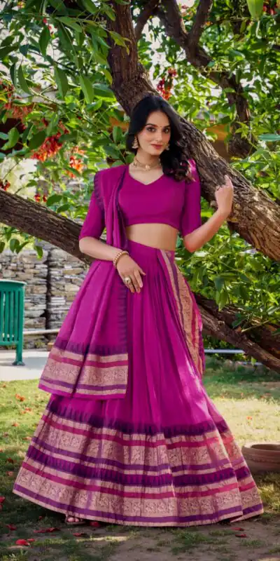 LNB 1902 Pink Color Chanderi Plain With Zari Weaving Work Lehenga Choli Wedding, Party, Festive, Events Etc. Delivery 4-6 Working Days Rs 2099 | Lehenga, Bollywood Lehenga, Creative Lehenga, Designer Lehenga, Embroidered Lehenga, Party Wear Lehenga