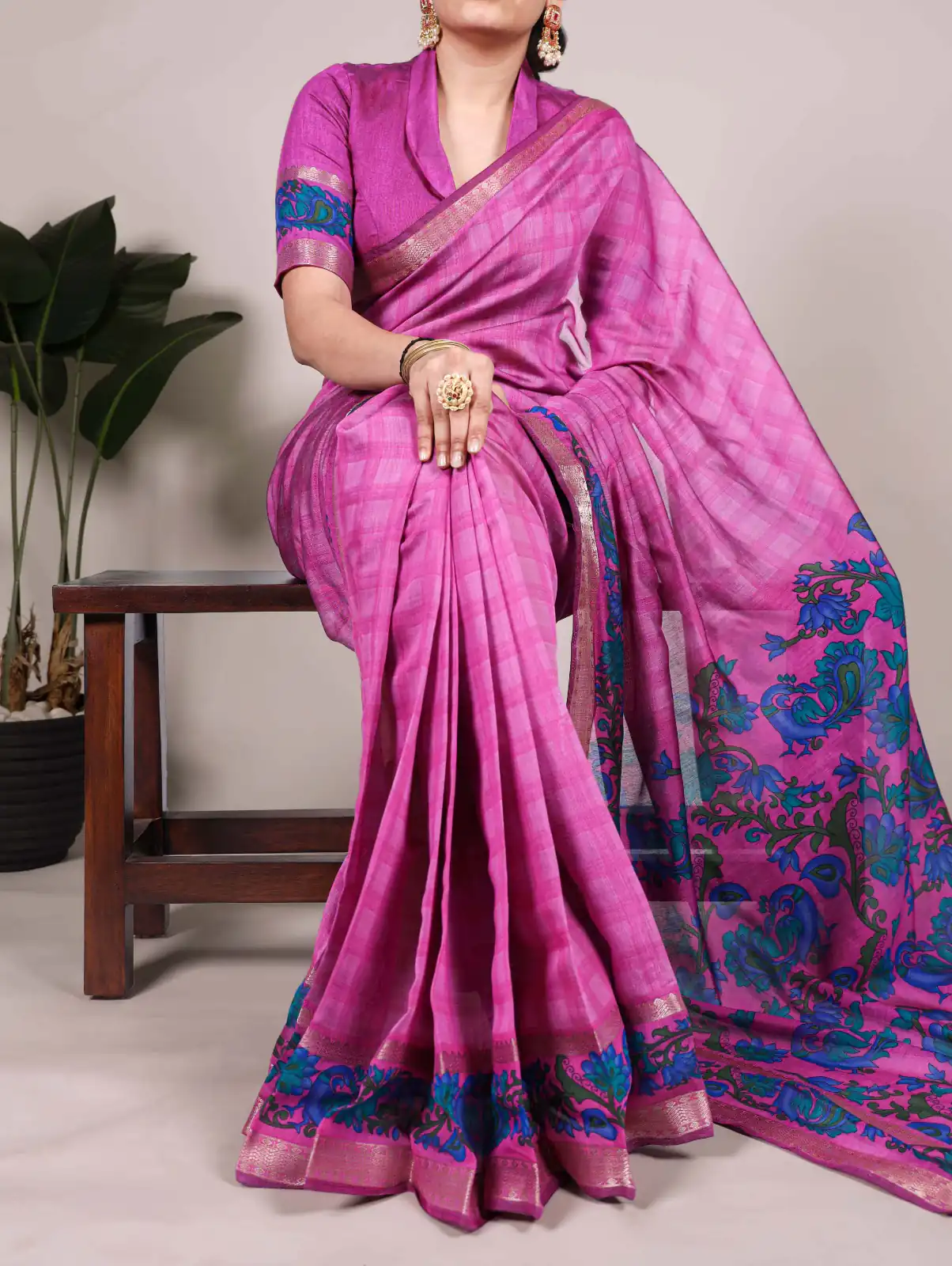 YNF 7035 Pink Color Polyester Chanderi Printed Zari Weaving Work Saree Casual, Wedding, Festive, Events . Expected Delivery  4-6 Working Days @1549/- only                                                                                | Sarees, Bollywood Sarees, Creative Sarees, Designer Sarees, Embroidered Sarees, Ethnic Saree, Modern Digital sarees, Party Wear Sarees
