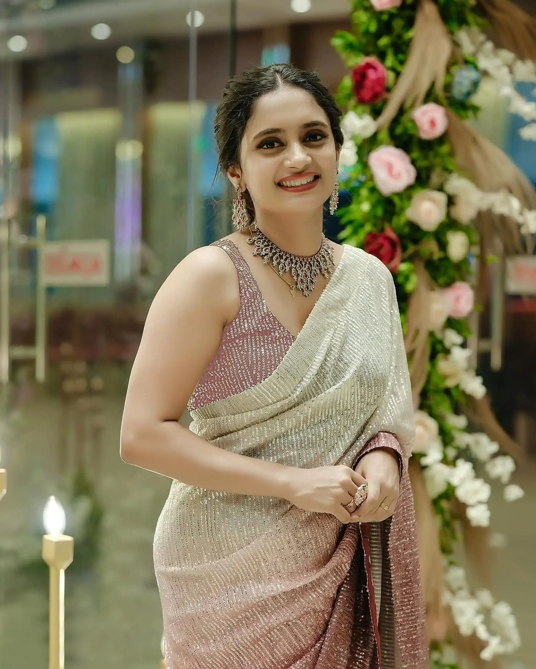 DF 3454 Pink Color Georgette Print Rainbow Sequence Embroidery Work c Casual, Wedding, Festive, Events . Expected Delivery  4-6 Working Days @1999/- only                                                                                | Sarees, Bollywood Sarees, Creative Sarees, Designer Sarees, Embroidered Sarees, Ethnic Saree, Modern Digital sarees, Party Wear Sarees