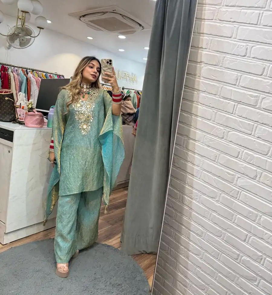 LG 1890 Pista Color Fendy Embroidery With Real Mirror Work Salwar Suit Casual, Wedding, Festive, Events . Expected Delivery  4-6 Working Days @1849/- only      | Jump Suits, Salwar suit, Casual Suits, Creative suits, Designer Suits, Palazzo Suits, Party Wear Suits, Patiala Suits, Straight Suits