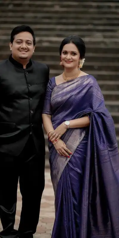 KP 3075 Purple Soft Lichi Silk Whit Designer Jacquard Work in Saree it Grab for ₹1399. Delivery 4-6 Working Days. Shop now. | Sarees, Bollywood Sarees, Creative Sarees, Designer Sarees, Embroidered Sarees, Ethnic Saree, Modern Digital sarees, Party Wear Sarees