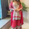 BE 387 Sky Red Roman Silk Sequence Embroidery Roman Silk Sequence Embroidery Work Salwar Suit Casual, Wedding, Festive, Events . Expected Delivery  4-6 Working Days @1949/- only      | Jump Suits, Salwar suit, Casual Suits, Creative suits, Designer Suits, Palazzo Suits, Party Wear Suits, Patiala Suits, Straight Suits
