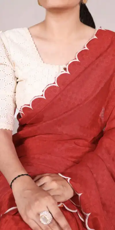 YNF 7105 Red Color Gadhawal Chex Arca Work Saree Casual, Wedding, Festive, Events . Expected Delivery  4-6 Working Days @1599/- only                                                                                | Sarees, Bollywood Sarees, Creative Sarees, Designer Sarees, Embroidered Sarees, Ethnic Saree, Modern Digital sarees, Party Wear Sarees