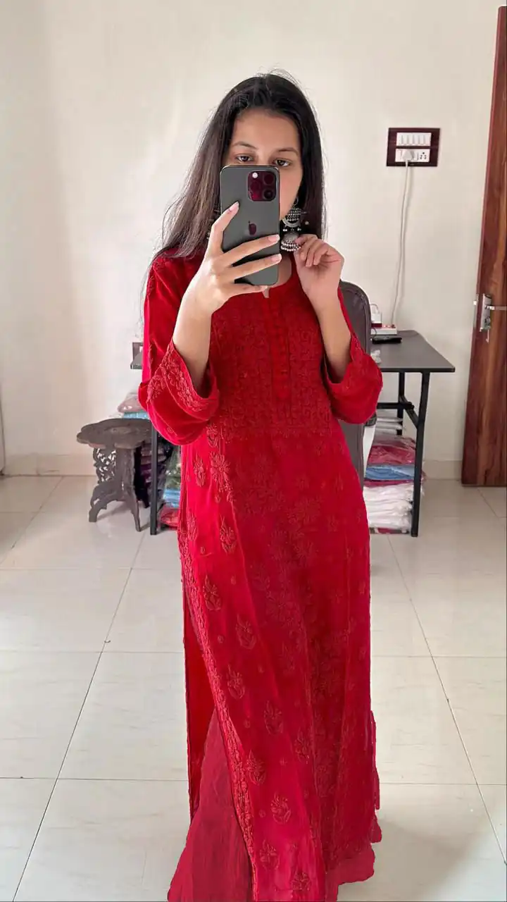 BE 354 Red Color Georgette With Embroidery Work Salwar Suit Casual, Wedding, Festive, Events . Expected Delivery  4-6 Working Days @1899/- only      | Jump Suits, Salwar suit, Casual Suits, Creative suits, Designer Suits, Palazzo Suits, Party Wear Suits, Patiala Suits, Straight Suits