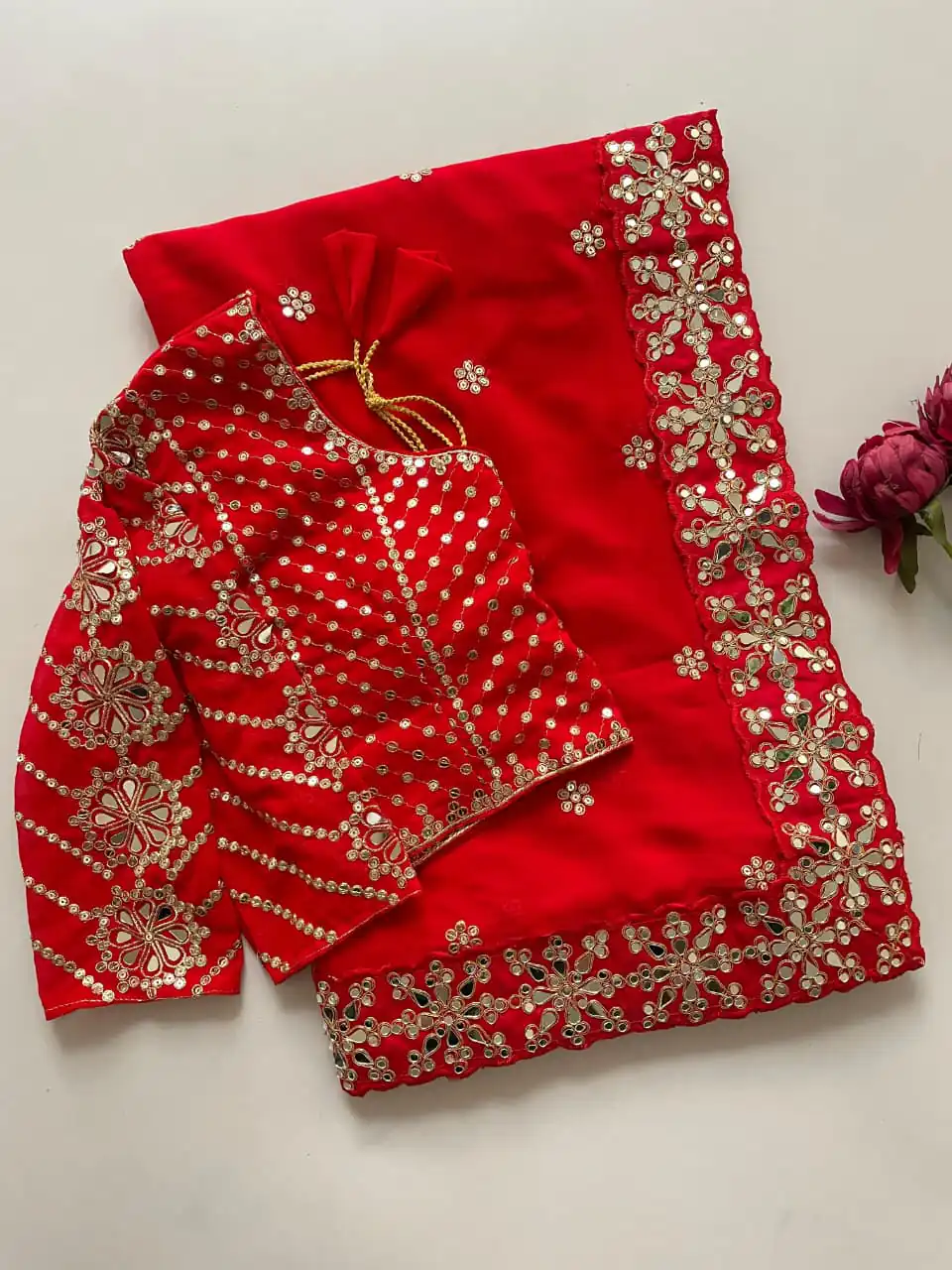 DF 3456 Red Color Heavy quality Faux Georgette Original Mirror Saree Casual, Wedding, Festive, Events . Expected Delivery  4-6 Working Days @2099/- only                                                                                | Sarees, Bollywood Sarees, Creative Sarees, Designer Sarees, Embroidered Sarees, Ethnic Saree, Modern Digital sarees, Party Wear Sarees