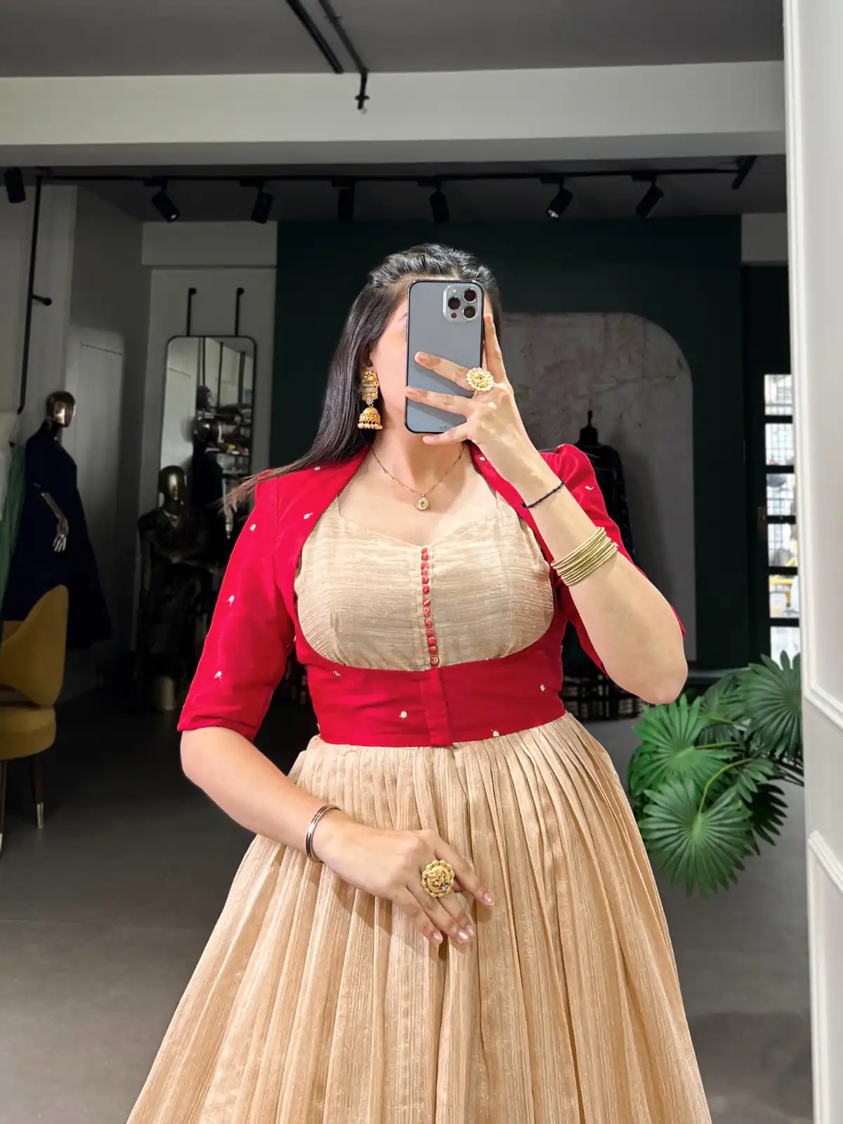 YNF 5027 Red Color Green Silk Printed Gown Casual, Wedding, Festive, Events . Expected Delivery  4-6 Working Days @1799/- only      | Gowns, Bollywood Gowns, Creative Gowns, Designer Gowns, Embroidered Gowns, Party Wear Gowns