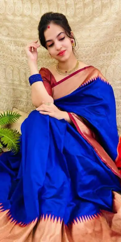 KP 3053 Royal Blue Soft Lichi Silk With Lace Jacquard Border Saree Work. Grab it for ₹1449. Delivery 4-6 Working Days. Shop now. | Sarees, Bollywood Sarees, Creative Sarees, Designer Sarees, Embroidered Sarees, Ethnic Saree, Modern Digital sarees, Party Wear Sarees