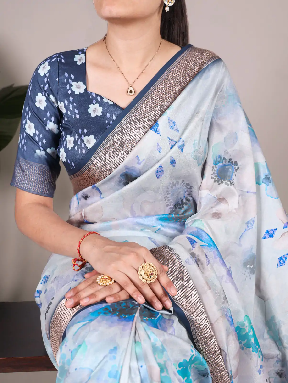 YNF 7024 Sky Blue Color Tussar Silk With Viscose Floral Printed Saree Casual, Wedding, Festive, Events . Expected Delivery  4-6 Working Days @1699/- only                                                                                | Sarees, Bollywood Sarees, Creative Sarees, Designer Sarees, Embroidered Sarees, Ethnic Saree, Modern Digital sarees, Party Wear Sarees