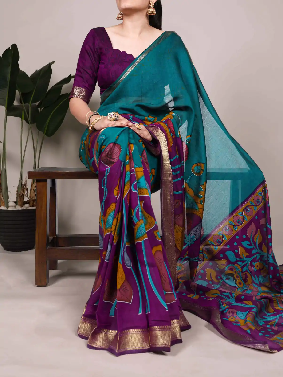 YNF 7036 Teal Color Polyester Chanderi Printed Zari Weaving Work Saree Casual, Wedding, Festive, Events . Expected Delivery  4-6 Working Days @1499/- only                                                                                | Sarees, Bollywood Sarees, Creative Sarees, Designer Sarees, Embroidered Sarees, Ethnic Saree, Modern Digital sarees, Party Wear Sarees