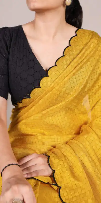 YNF 7105 Yellow Color Gadhawal Chex Arca Work Saree Casual, Wedding, Festive, Events . Expected Delivery  4-6 Working Days @1599/- only                                                                                | Sarees, Bollywood Sarees, Creative Sarees, Designer Sarees, Embroidered Sarees, Ethnic Saree, Modern Digital sarees, Party Wear Sarees