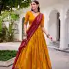 LNB 1250 Yellow Color Tasar Silk Bandhej Print With Gotta Patti Lace Lehenga Choli Festive Party Wedding, Events etc. Delivery 4-6 Working Days @2149/- | Lehenga, Bollywood Lehenga, Creative Lehenga, Designer Lehenga, Embroidered Lehenga, Party Wear Lehenga
