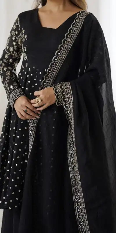 ZSR 3134 Black Crunchy Silk Salwar Suit Perfect for Wedding, Party, Sangeet, Anniversary, Housewarming Introductory Price ₹2399. Delivery 4-6 | Jump Suits, Salwar suit, Casual Suits, Creative suits, Designer Suits, Palazzo Suits, Party Wear Suits, Patiala Suits, Straight Suits
