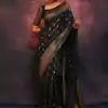 KP 6010 Black Soft Lichi Silk Jacquard Saree Perfect for Wedding, Party, Traditional Day, Family Gatherings, Sangeet . Grab it for ₹1349. Delivery 4-6 W | Sarees, Bollywood Sarees, Creative Sarees, Designer Sarees, Embroidered Sarees, Ethnic Saree, Modern Digital sarees, Party Wear Sarees