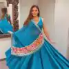 BE 393 Blue Crape Silk Lehenga Choli Perfect for Wedding, Party, Engagement, Anniversary, Traditional Day Get it for ₹1999. Delivery 4-6 Working | Lehenga, Bollywood Lehenga, Creative Lehenga, Designer Lehenga, Embroidered Lehenga, Party Wear Lehenga