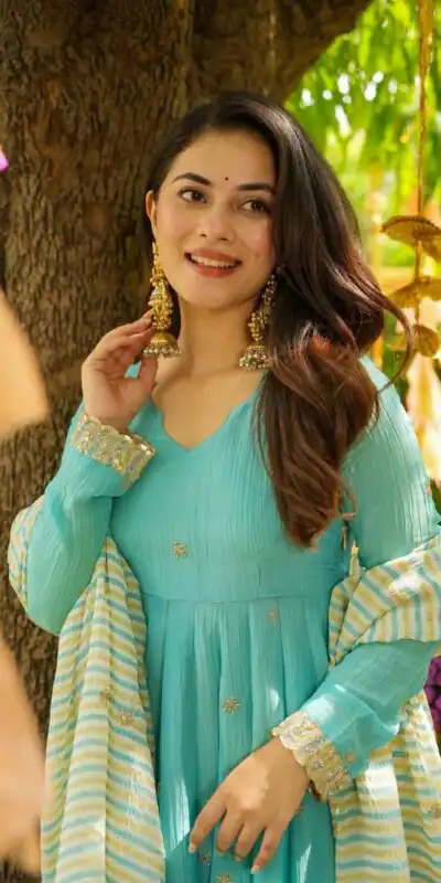 SRK 5298 Blue Faux Georgette With Embroidery Work With Fancy Full Sleeve Gown Perfect for Wedding, Party, Pooja, Mehendi, Traditional Day . Best Price 1999 | Gowns, Bollywood Gowns, Creative Gowns, Designer Gowns, Embroidered Gowns, Party Wear Gowns