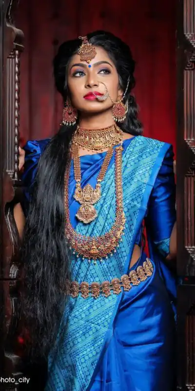 KP 2035 Blue Soft Lichi Silk Saree Perfect for Wedding, Party, Karwa Chauth, Pongal, Haldi . Available at ₹1399 only. Delivery 4-6 Working Days. | Sarees, Bollywood Sarees, Creative Sarees, Designer Sarees, Embroidered Sarees, Ethnic Saree, Modern Digital sarees, Party Wear Sarees