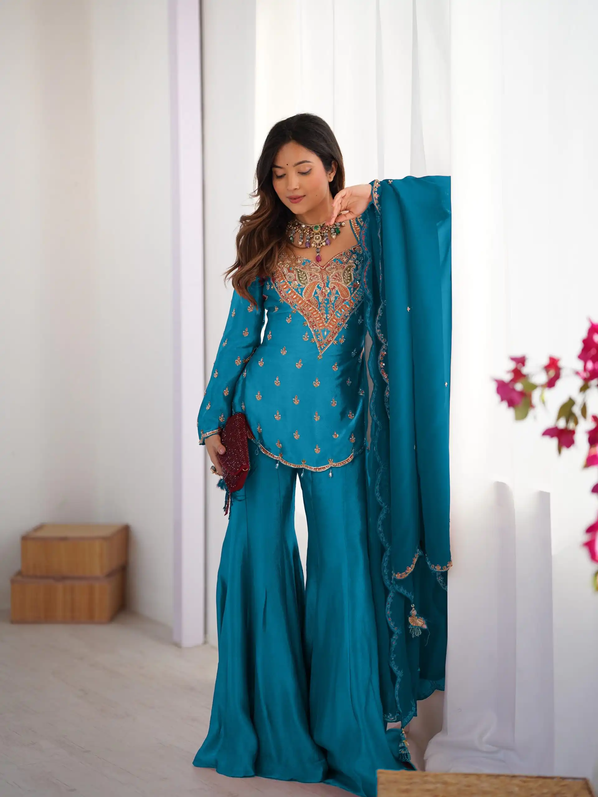 NSR 852 Blue Simar Silk With Embroidery Work with Full Sleeve Salwar Suit in . Now at just ₹2099. Delivery 4-6 Working Days. Shop n | Jump Suits, Salwar suit, Casual Suits, Creative suits, Designer Suits, Palazzo Suits, Party Wear Suits, Patiala Suits, Straight Suits