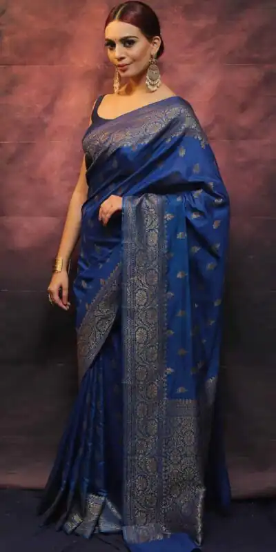 KP 6010 Blue Soft Lichi Silk Jacquard Saree Perfect for Wedding, Party, Traditional Day, Family Gatherings, Sangeet . Grab it for ₹1349. Delivery 4-6 W | Sarees, Bollywood Sarees, Creative Sarees, Designer Sarees, Embroidered Sarees, Ethnic Saree, Modern Digital sarees, Party Wear Sarees