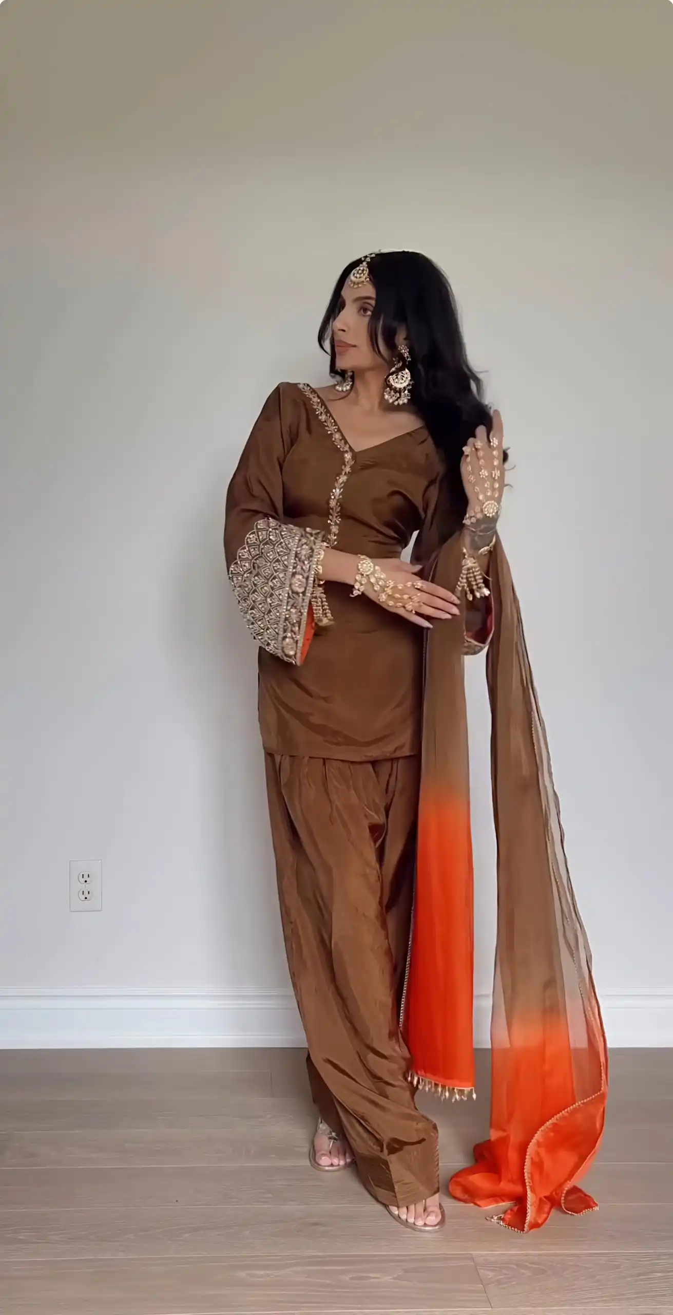 NSR 854 Brown Natural Satin Silk Sequence Work with Lace Work & Embroidery Work Salwaar Suit Now at just ₹1799. Delivery 4-6 Working Days. Shop now. | Jump Suits, Salwar suit, Casual Suits, Creative suits, Designer Suits, Palazzo Suits, Party Wear Suits, Patiala Suits, Straight Suits