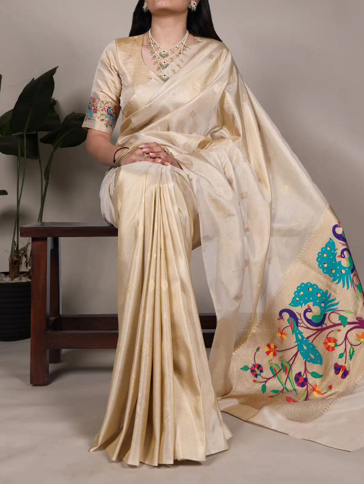 YNF 7905 Cream Tissue Paithani with Zari Work Saree .Wedding, Party, Festive, Events, Best Price ₹2399. Delivery 4-6 Working Days. Shop now. | Sarees, Bollywood Sarees, Creative Sarees, Designer Sarees, Embroidered Sarees, Ethnic Saree, Modern Digital sarees, Party Wear Sarees