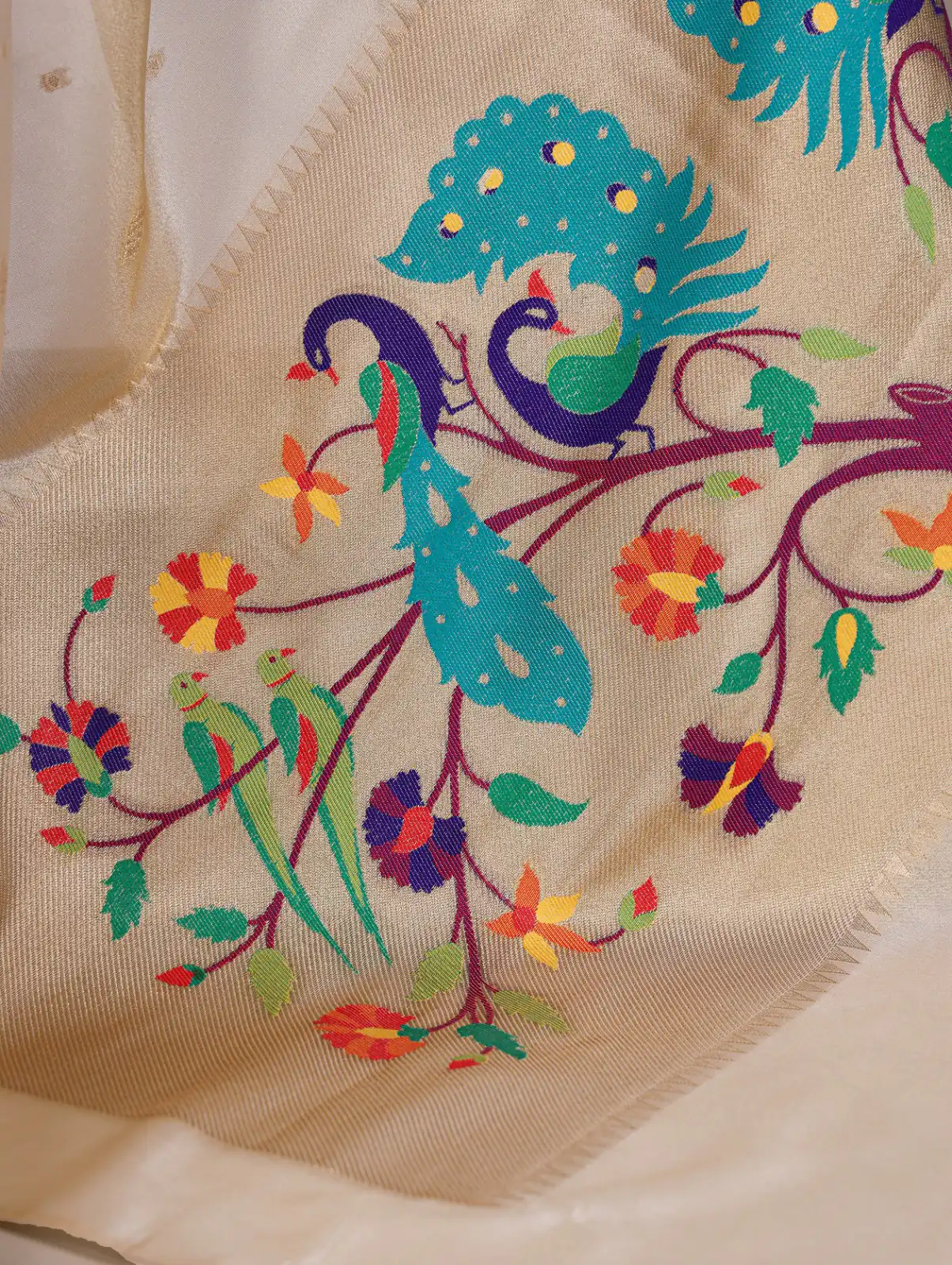 YNF 7905 Cream Tissue Paithani with Zari Work Saree .Wedding, Party, Festive, Events, Best Price ₹2399. Delivery 4-6 Working Days. Shop now. | Sarees, Bollywood Sarees, Creative Sarees, Designer Sarees, Embroidered Sarees, Ethnic Saree, Modern Digital sarees, Party Wear Sarees