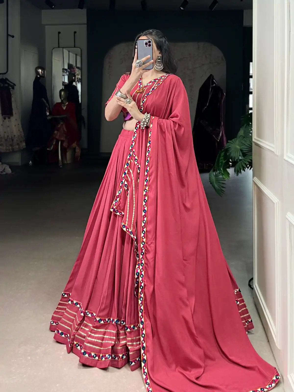 LNB 1659 Dark Pink Color Pure Rayon With Mirror Work & Gamthi Work. Lehenga Choli Price ₹4199.Introductory Delivery 4-6 Working Days. Shop now. | Lehenga, Bollywood Lehenga, Creative Lehenga, Designer Lehenga, Embroidered Lehenga, Party Wear Lehenga