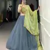 LNB 1402 Grey Georgette Sequins Work & Embroidery Work Lehenga Choli in . Introductory Price ₹2399. Delivery 4-6 Working Days. Shop now. | Lehenga, Bollywood Lehenga, Creative Lehenga, Designer Lehenga, Embroidered Lehenga, Party Wear Lehenga