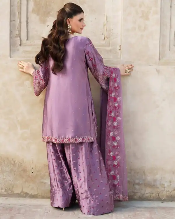NSR 849 Lavender Chinnon Silk Salwar Suit Perfect for Wedding, Party, Baisakhi, Anniversary, Housewarming . Available at ₹1999 only. Delivery 4-6 | Jump Suits, Salwar suit, Casual Suits, Creative suits, Designer Suits, Palazzo Suits, Party Wear Suits, Patiala Suits, Straight Suits