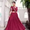 LNB 1664 Maroon Pure Chanderi Lehenga Choli Perfect for Wedding, Party, Family Gatherings, Festival Celebrations, Grab it for ₹2999. Delivery 4-6 Days | Lehenga, Bollywood Lehenga, Creative Lehenga, Designer Lehenga, Embroidered Lehenga, Party Wear Lehenga