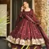 SSR 521 Maroon Crunchy Silk Embroidery Work Salwar Suit Wedding, Party, Festive, Events, Navratri Garba, Anniversary, Haldi,Best Price ₹2449. | Jump Suits, Salwar suit, Casual Suits, Creative suits, Designer Suits, Palazzo Suits, Party Wear Suits, Patiala Suits, Straight Suits