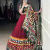 LNB 1727 Maroon Tasar Silk With Gamthi Work & Mirror Work. Get it for Lehenga Choli ₹2999. Delivery 4-6 Working Days. Shop now. | Lehenga, Bollywood Lehenga, Creative Lehenga, Designer Lehenga, Embroidered Lehenga, Party Wear Lehenga