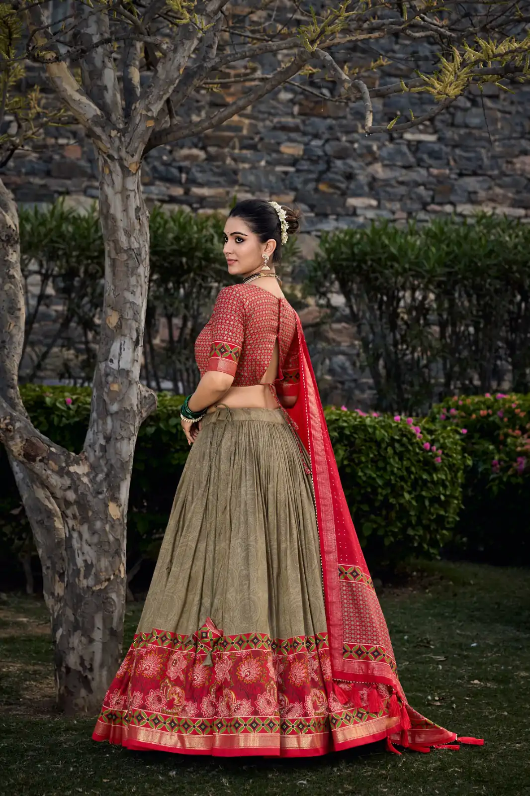 LNB 1210 Mehandi Color Tasar Silk Floral Print With Foil Print Lehenga Choli Wedding, Party, Festive, Events Etc. Delivery 4-6 Working Days Rs 2499 | Lehenga, Bollywood Lehenga, Creative Lehenga, Designer Lehenga, Embroidered Lehenga, Party Wear Lehenga