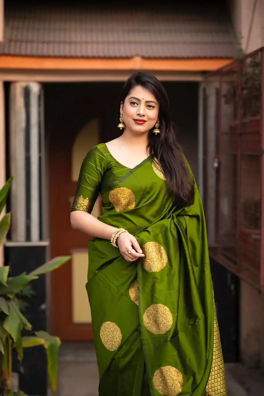 KP 5062 Olive Green Color Soft Lichi Silk Cloth Rich Pallu Saree Casual, Party Wear, Wedding, Events Etc.   Expected Delivery 4-6 Working Days @ 1299/- | Sarees, Bollywood Sarees, Creative Sarees, Designer Sarees, Embroidered Sarees, Ethnic Saree, Modern Digital sarees, Party Wear Sarees